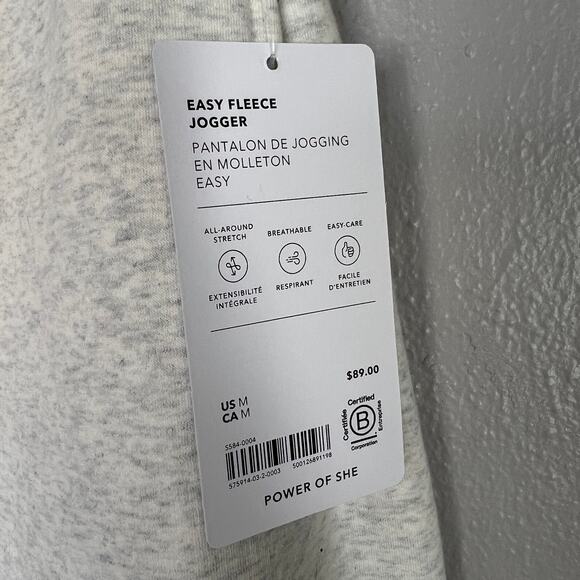 Athleta Women's Size M Easy Fleece Mid Rise Jogger Pants Grey Pockets NWT 575914 - Picture 12 of 15